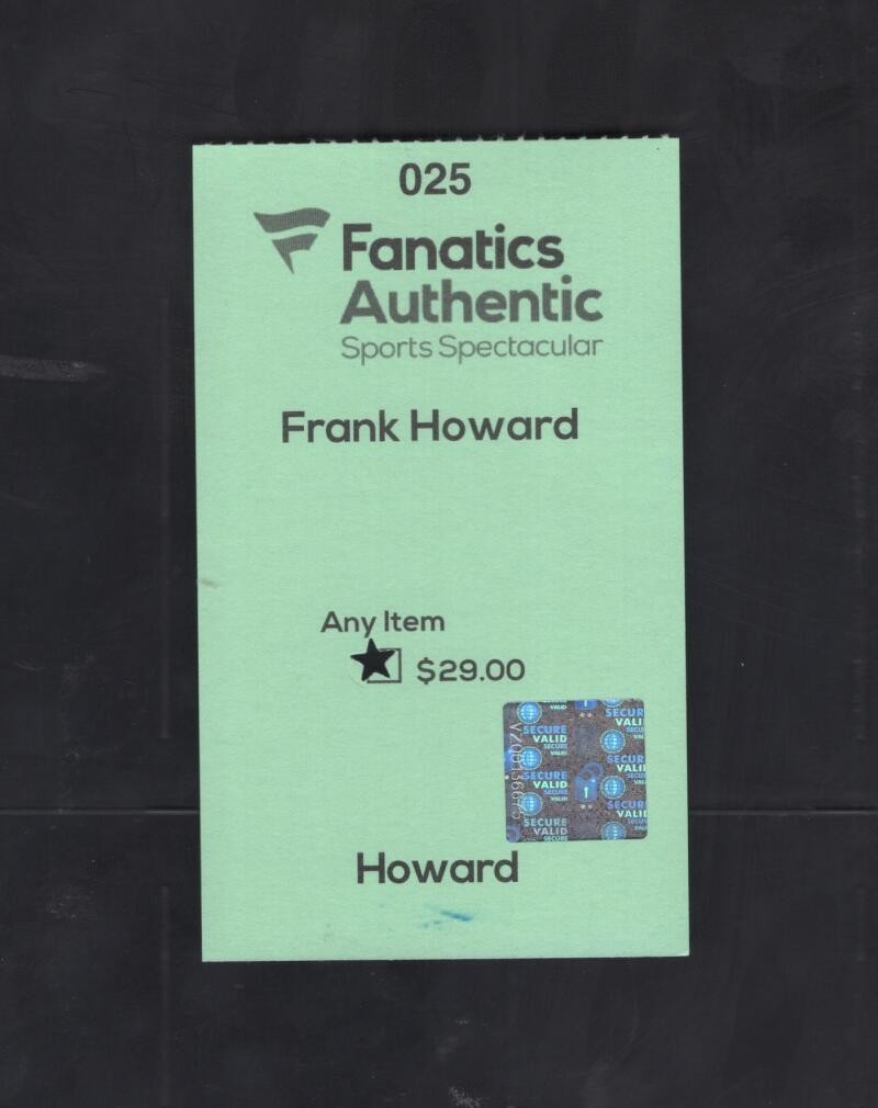 FRANK HOWARD DODGERS DOUBLE INSCRIBED FANATICS SIGNED 8X10 PHOTO