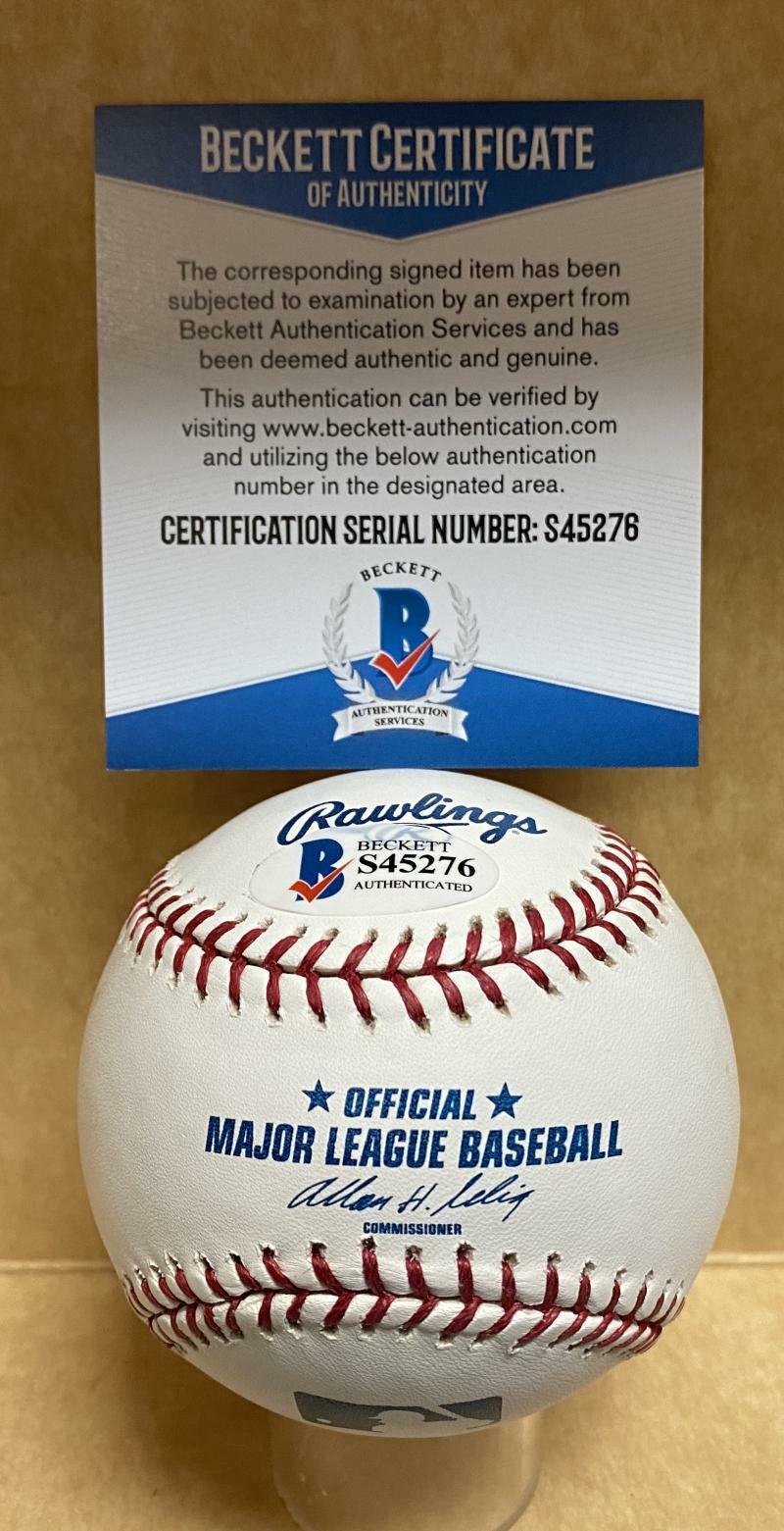 MAC SCARCE METS/PHILLIES/TWINS SIGNED AUTOGRAPHED M.L. BASEBALL BECKETT S45276
