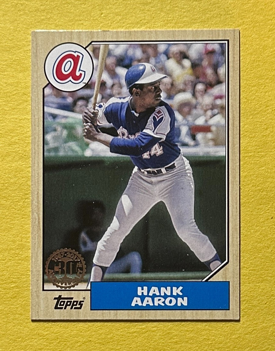 2017 TOPPS HANK AARON 1987-2017 30TH ANNIVERSARY INSERT #87-56 BRAVES HOF