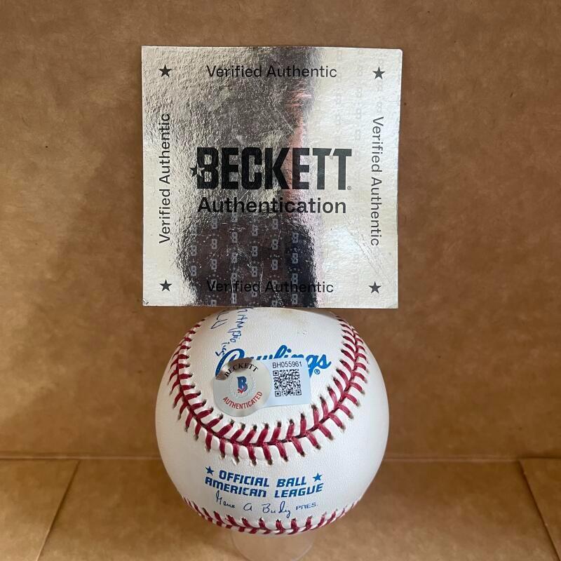 BERT CAMPANERIS 72 73 74 WORLD CHAMPS SIGNED AUTO M.L. BASEBALL BECKETT AUTHENTI