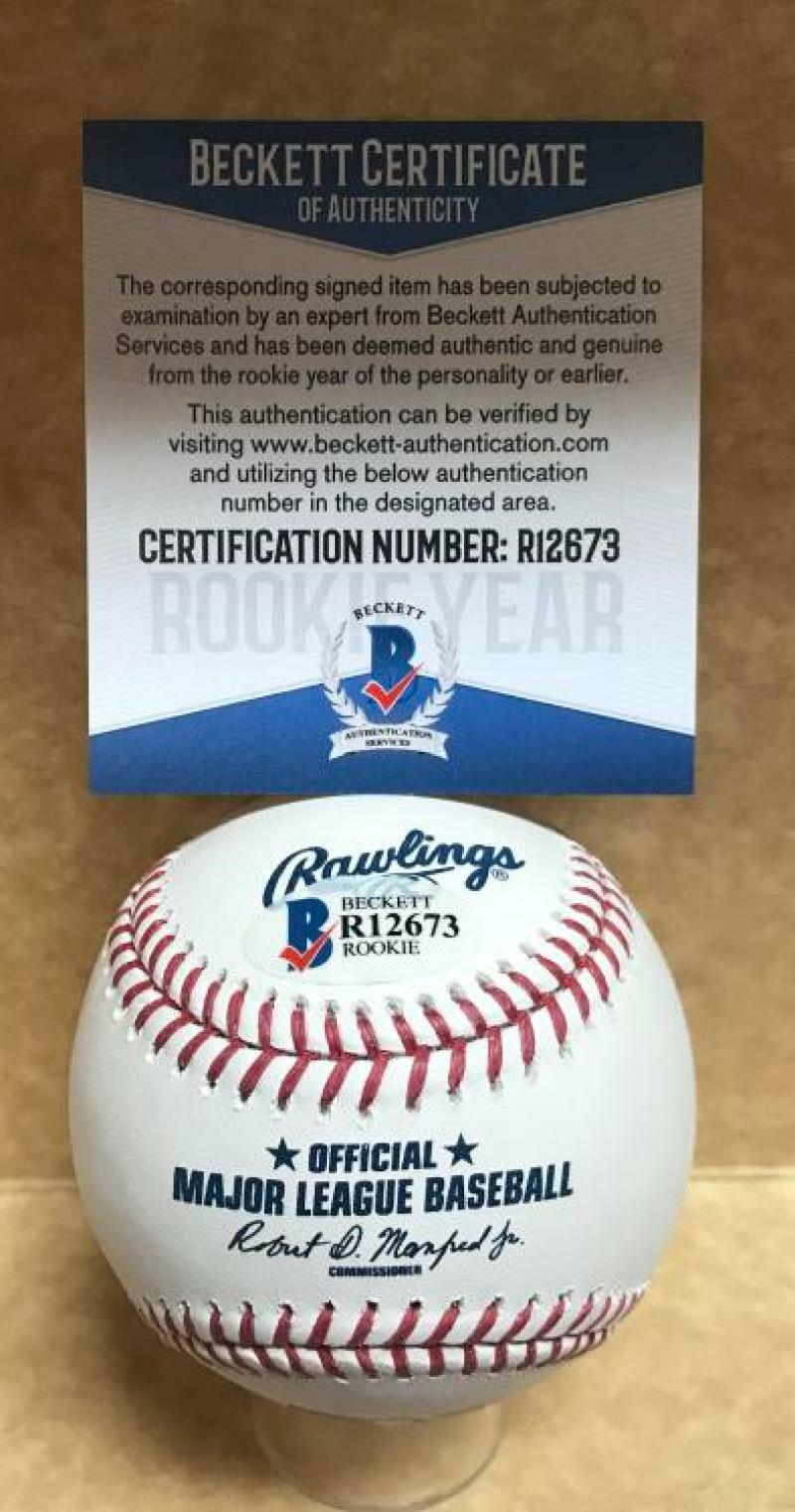 SEULY MATIAS KANSAS CITY ROYALS SIGNED AUTO M.L. BASEBALL BECKETT R12673