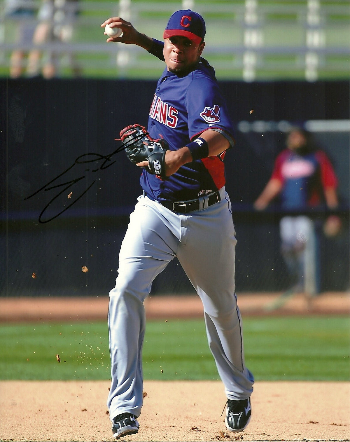 JUAN DIAZ CLEVELAND INDIANS SIGNED AUTOGRAPHED 8x10 PHOTO W/COA FIELDING