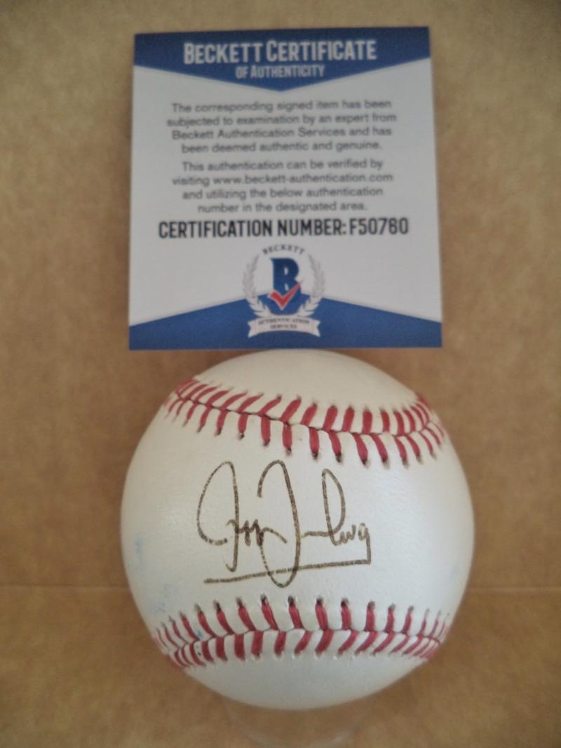 JEFF TREADWAY BRAVES/REDS SIGNED AUTOGRAPHED N.L. BASEBALL BECKETT F50760