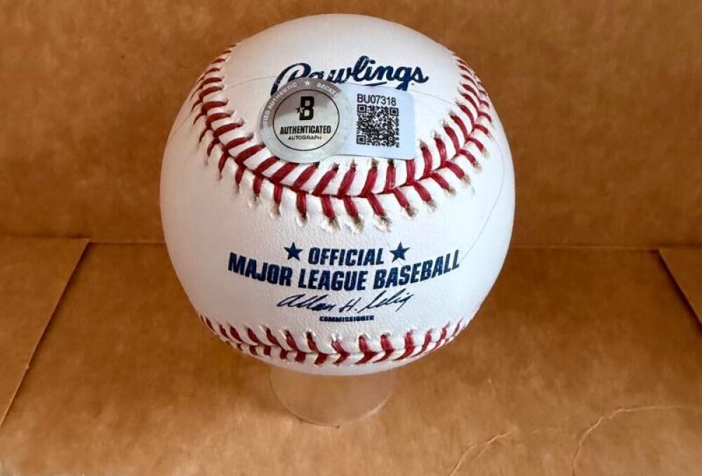 STEVE KEALEY CALIFORNIA ANGELS SIGNED AUTOGRAPHED M.L. BASEBALL BECKETT AUTH