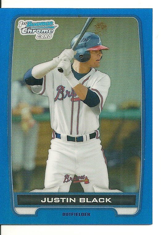 JUSTIN BLACK ATLANTA BRAVES 2013 BOWMAN CHROME ROOKIE CARD #BDPP56 75/250