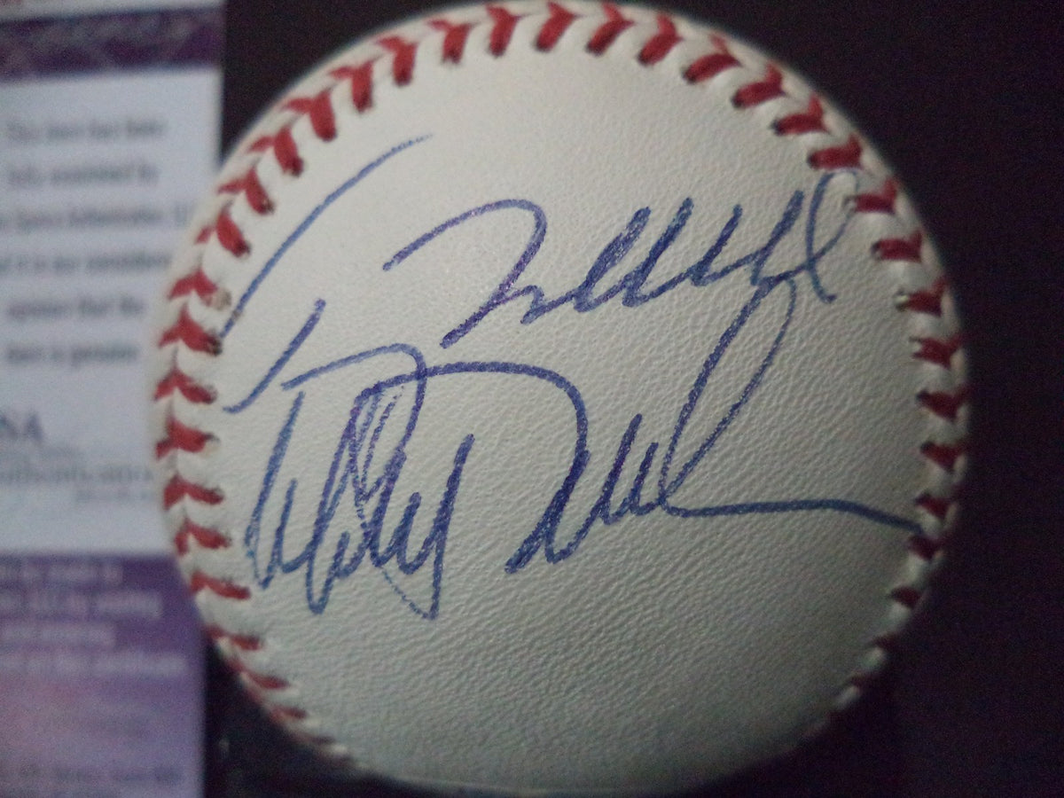 CURT SCHILLING M.WILLIAMS MULHOLLAND SAMUEL ETC SIGNED RAWLINGS BASEBALL JSA COA