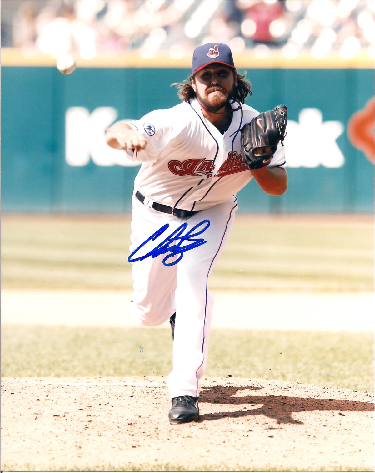 CHRIS PEREZ CLEVELAND INDIANS AUTOGRAPHED SIGNED 8X10 PHOTO W/COA