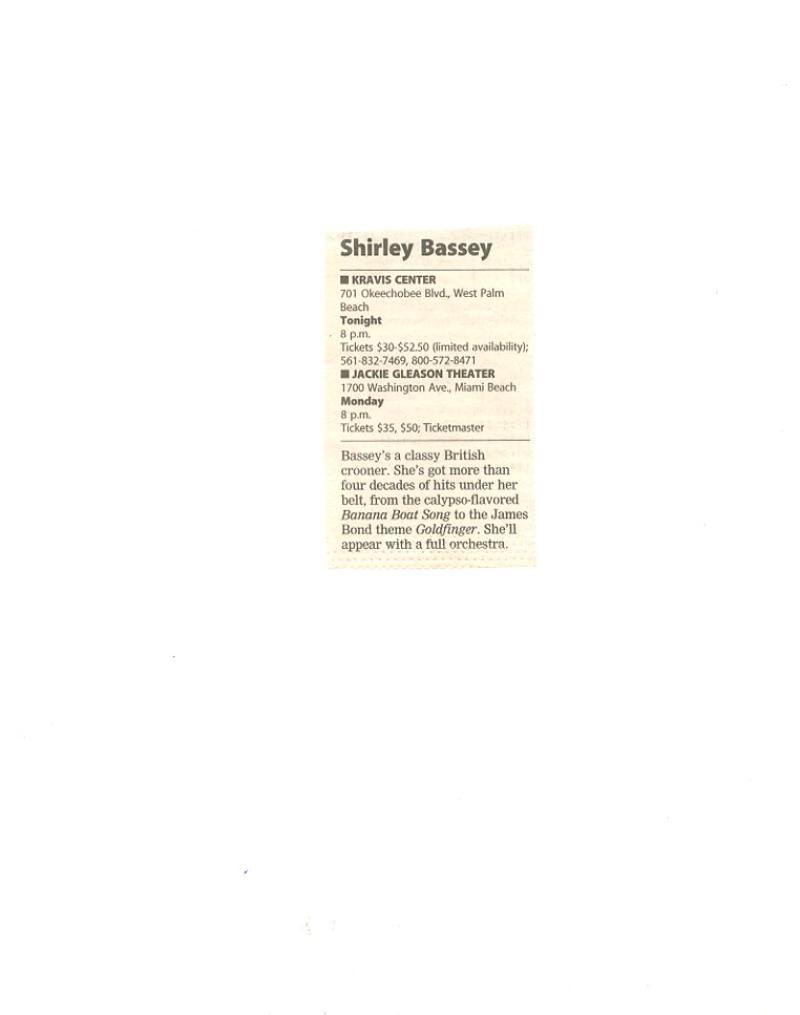 SHIRLEY BASSEY WELF SINGER LEGEND SIGNED AUTOGRAPHED 8X10 PHOTO W/ COA