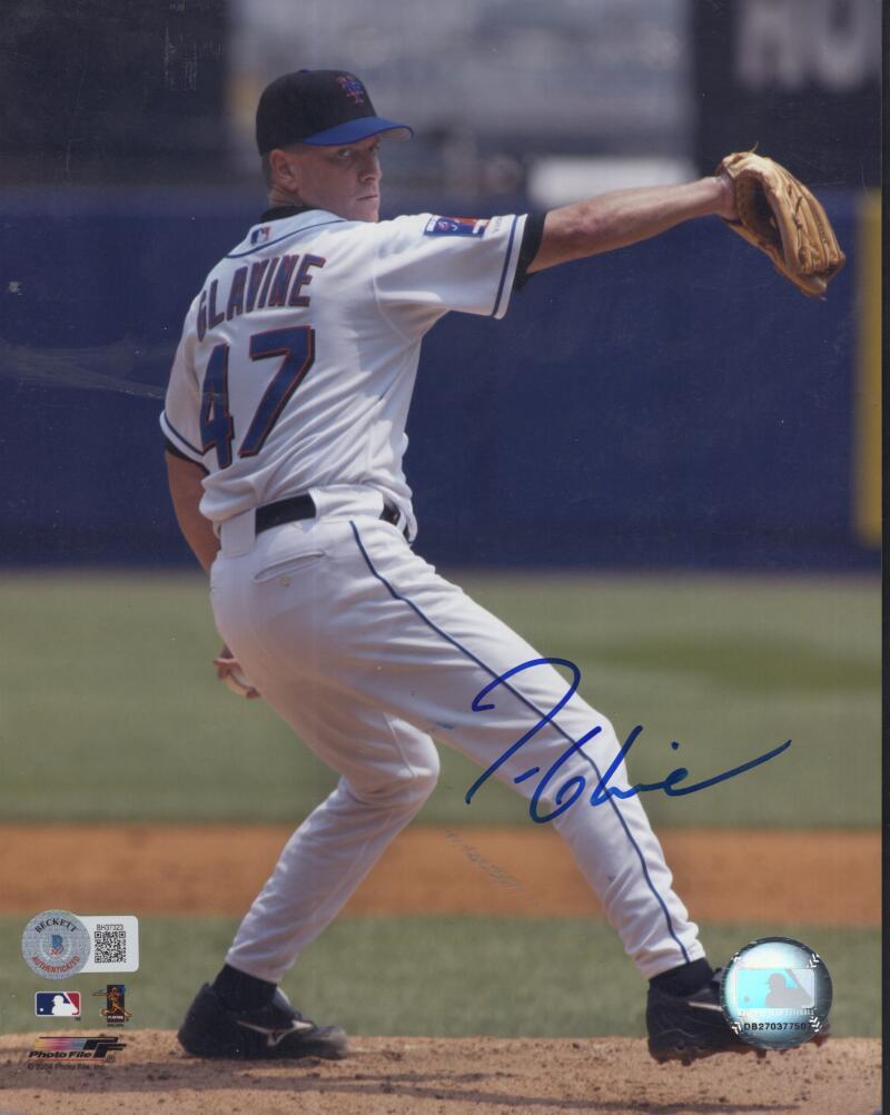 TOM GLAVINE METS SIGNED AUTOGRAPHED 8X10 PHOTO BECKETT BH37323
