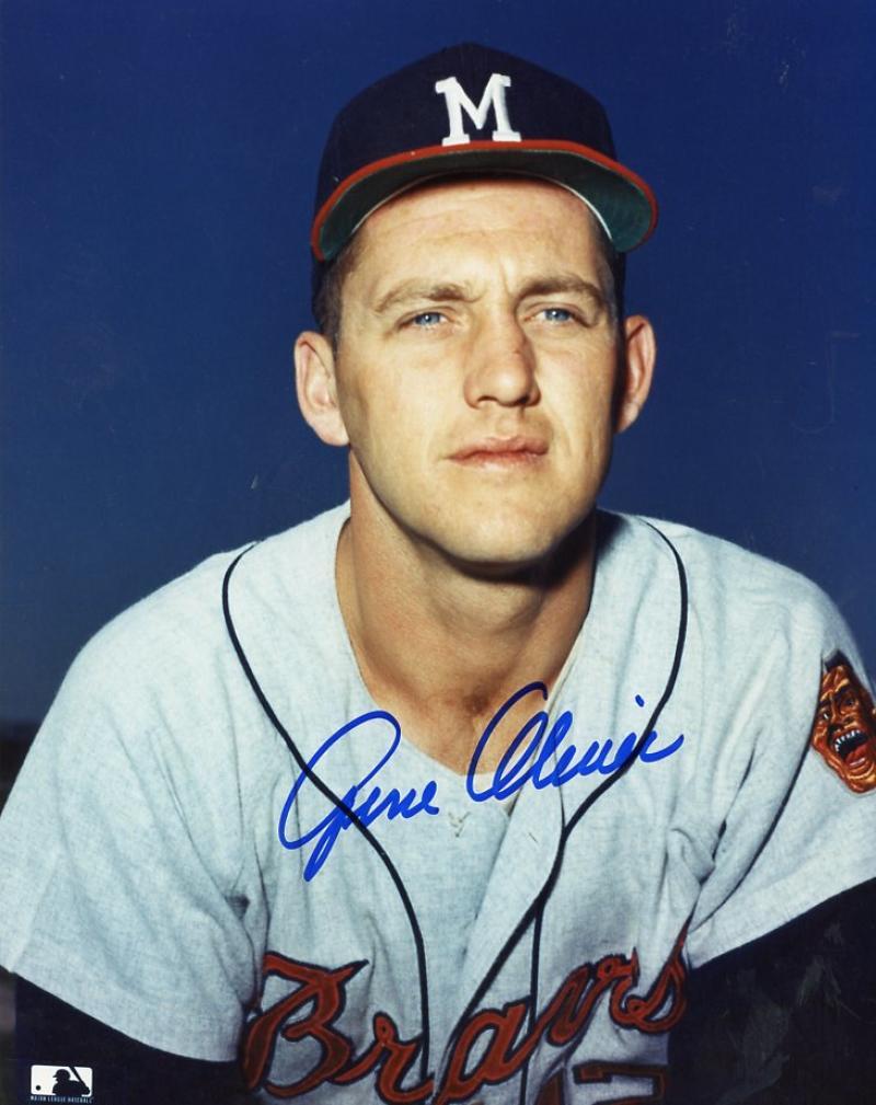 GENE OLIVER MILWAUKEE BRAVES SIGNED AUTOGRAPHED POSED DECEASED 8X10 PHOTO W/COA