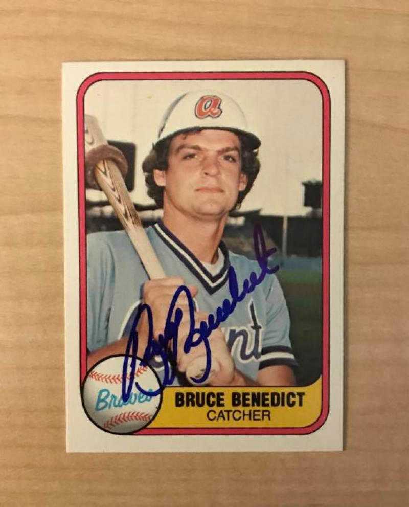 BRUCE BENEDICT ATLANTA BRAVES SIGNED AUTOGRAPHED 1981 FLEER CARD #248 W/COA