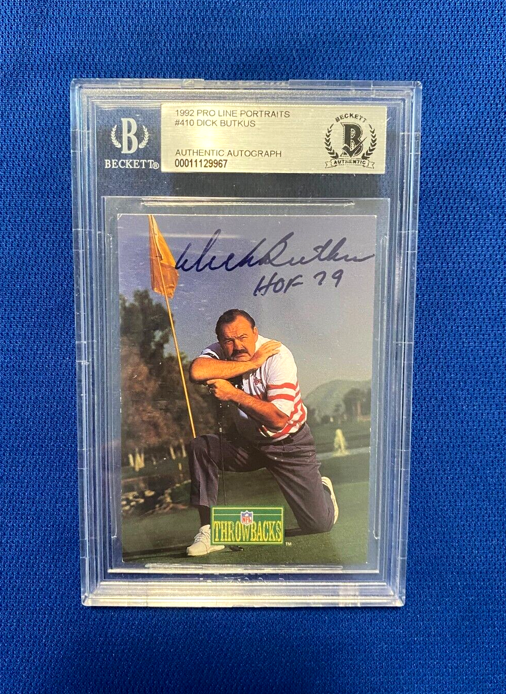 1992 PRO LINE PORTRAITS DICK BUTKUS HOF 79 BEARS SIGNED AUTO CARD #410 BECKETT