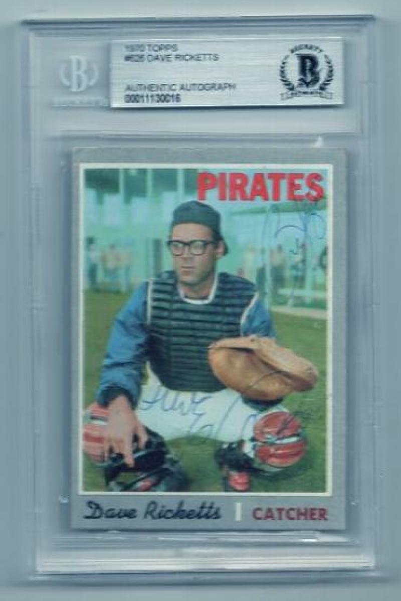 1970 TOPPS DAVE RICKETTS PIRATES VINTAGE SIGNED CARD BECKETT AUTHENTIC AUTO