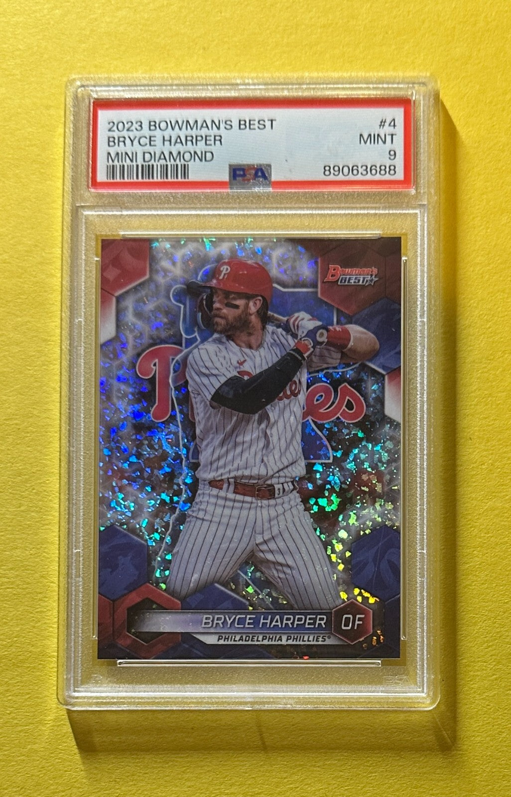 2023 BOWMAN'S BEST BRYCE HARPER MINI DIAMOND /299 #4 PSA MINT 9 PHILLIES