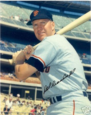 DEL CRANDALL SAN FRANCISCO GIANTS SIGNED 8X10 PHOTO COA