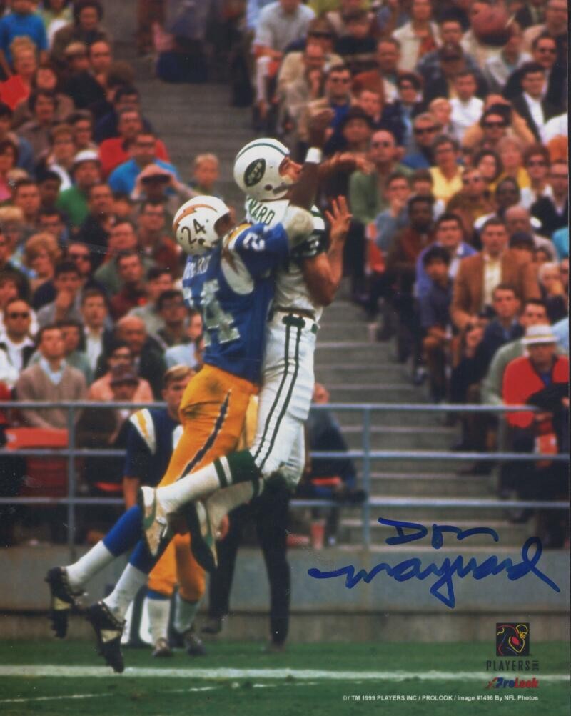 DON MAYNARD NEW YORK JETS SIGNED AUTOGRAPHED 8X10 PHOTO W/ COA