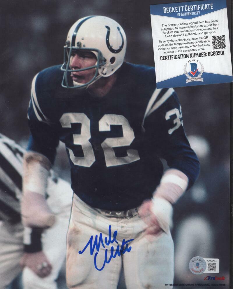 MIKE CURTIS BALTIMORE COLTS SIGNED 8X10 PHOTO BECKETT BC60501
