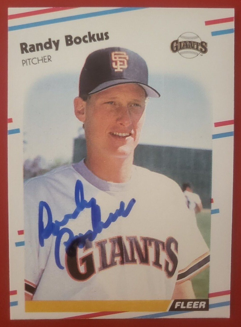 1988 FLEER RANDY BOCKUS SAN FRANCISCO GIANTS SIGNED AUTOGRAPHED AUTO CARD #U-127