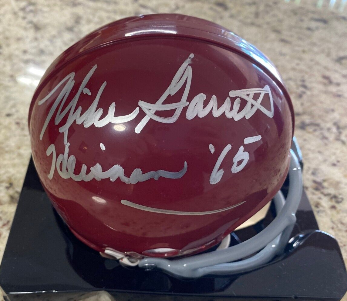 MIKE GARRETT USC HEISMAN 65 SIGNED AUTOGRAPHED 2 BAR MINI HELMET BECKETT