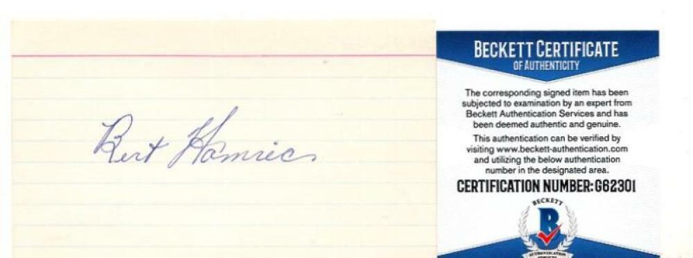 BERT HAMRIC BROOKLYN DODGERS SIGNED 3X5 INDEX CARD BECKETT #G62301