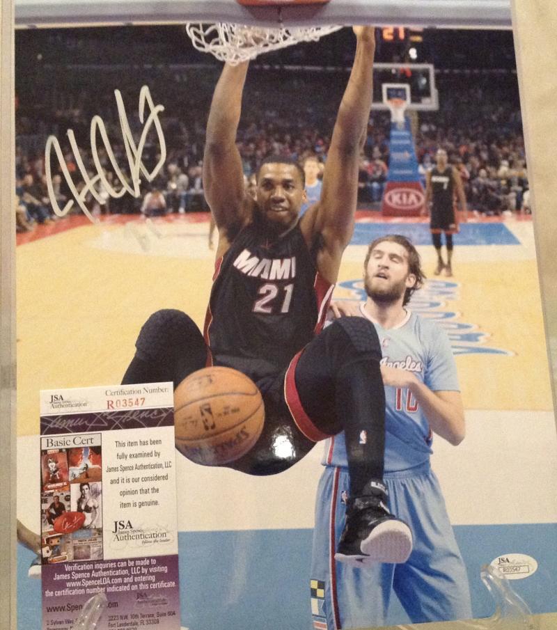 HASSAN WHITESIDE MIAMI HEAT SIGNED AUTOGRAPHED 11X14 JSA R03547
