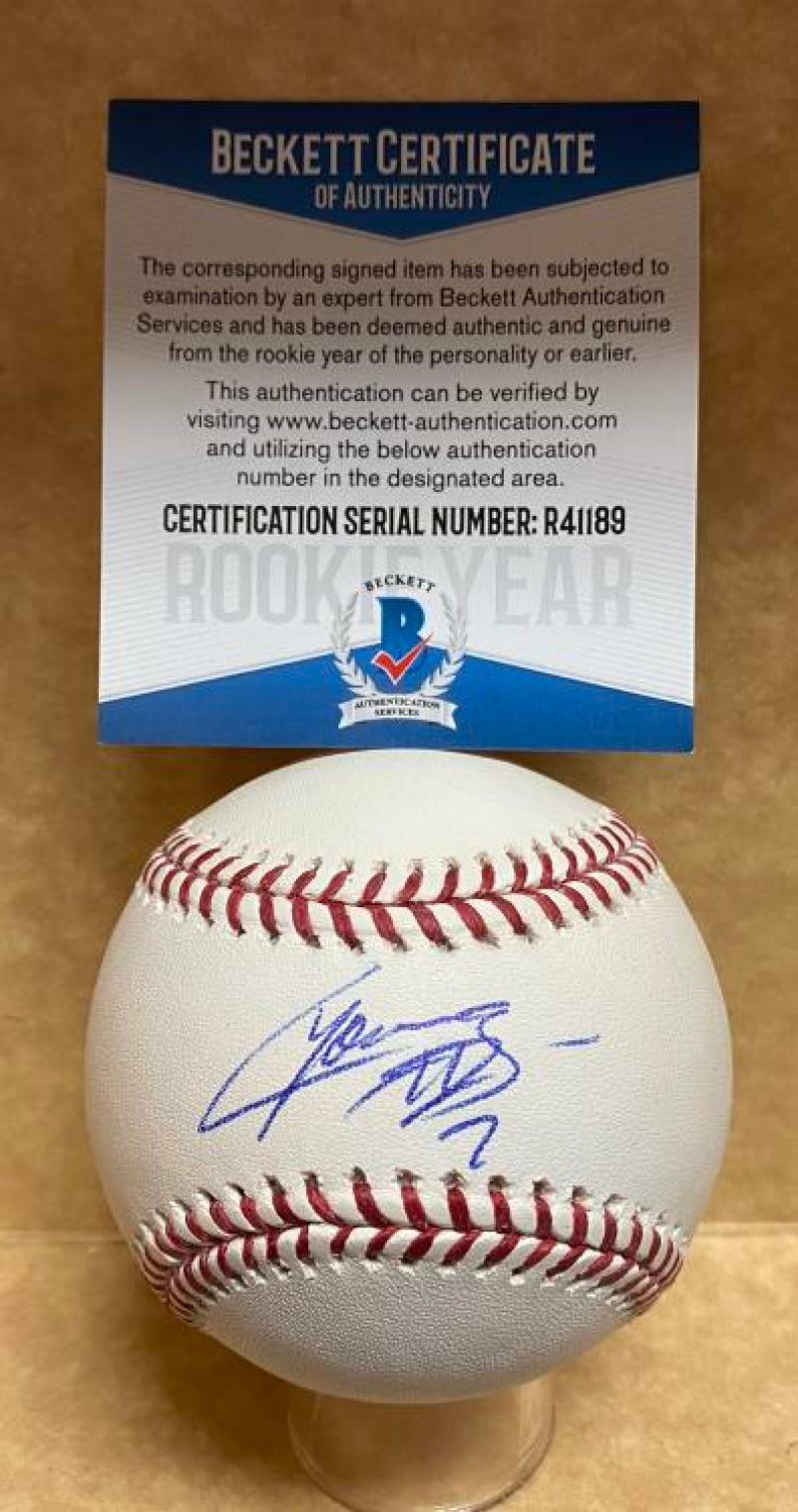 CHAVEZ YOUNG TORONTO BLUE JAYS ROOKIE YEAR SIGNED AUTO BASEBALL BECKETT R41189