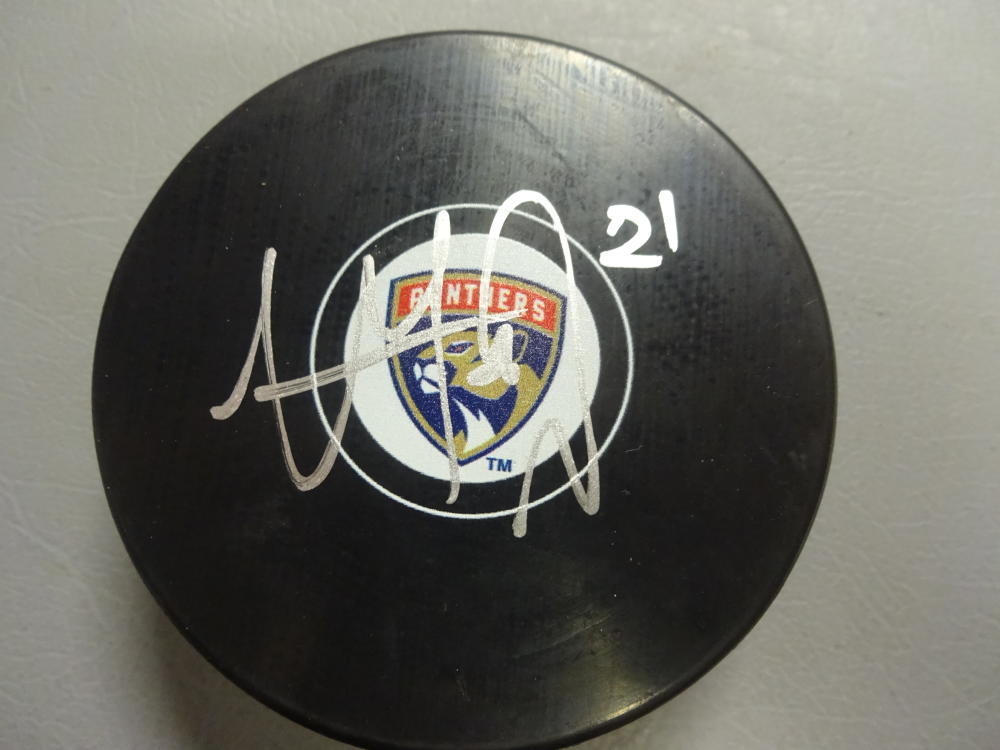 VINNY TROCHECK FLORIDA PANTHERS SIGNED AUTO HOCKEY PUCK W/COA