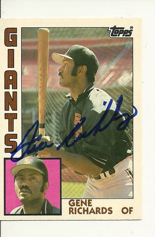 GENE RICHARDS SAN FRANCISCO GIANTS SIGNED AUTO 1984 TOPPS CARD #99 W/COA