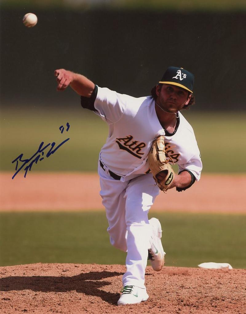BRENDAN MCCURRY OAKLAND A'S SIGNED AUTOGRAPHED 8X10 PHOTO W/COA