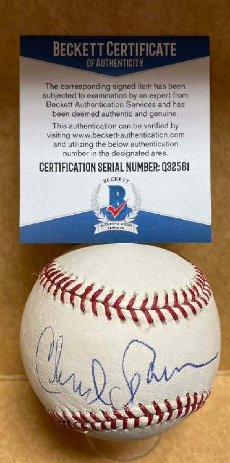 CHUCK TANNER WHITE SOX/PIRATES MANAGER SIGNED AUTO M.L. BASEBALL BECKETT Q32561