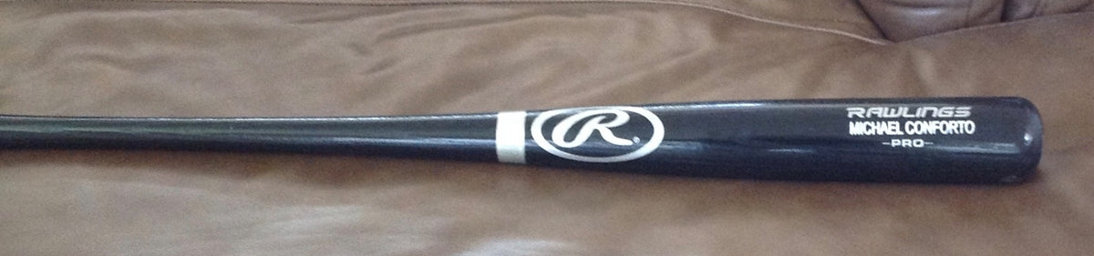 MICHAEL CONFORTO NEW YORK METS UNSIGNED RAWLINGS PRO ENGRAVED BAT BLACK