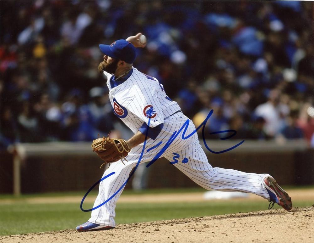 JASON MOTTE CHICAGO CUBS PITCHING SIGNED 8X10 PHOTO W/COA