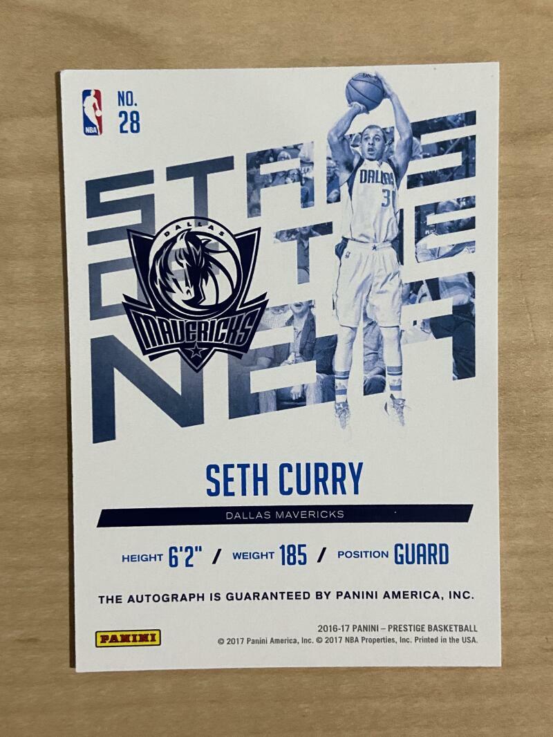 2016-17 PRESTIGE SETH CURRY STARS OF THE NBA #28 122/199