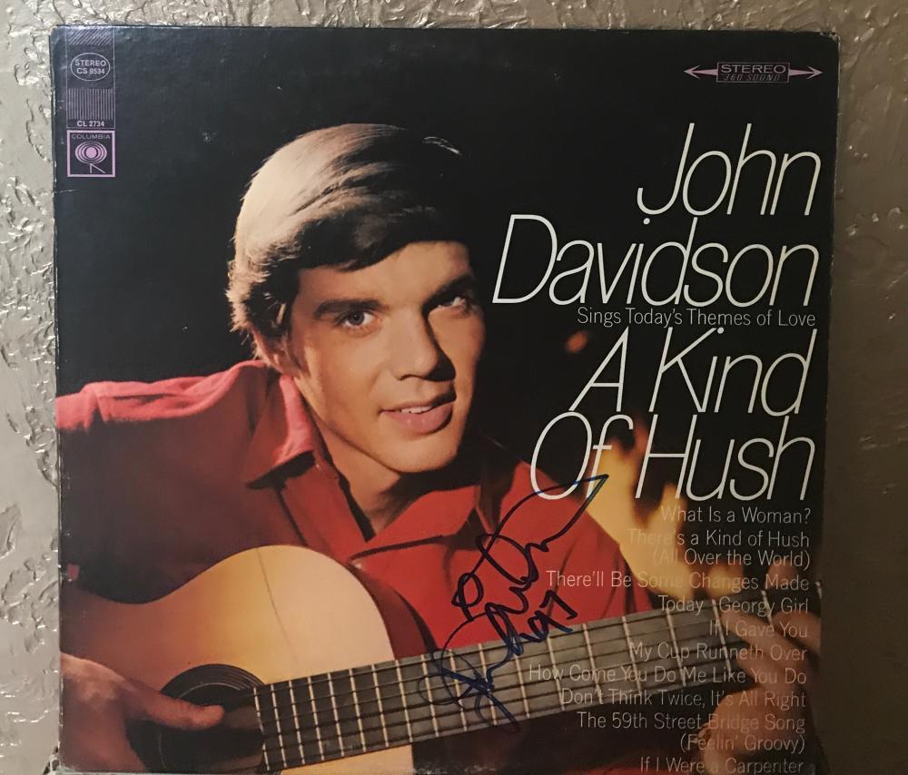 JOHN DAVIDSON A KIND OF HUSH SIGNED 1997 VINYL RECORD ALBUM W/COA