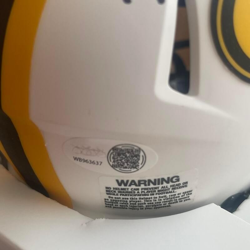 JERRY KRAMER PACKERS HOF 18 SIGNED RAVE MINI HELMET BECKETT AUTH