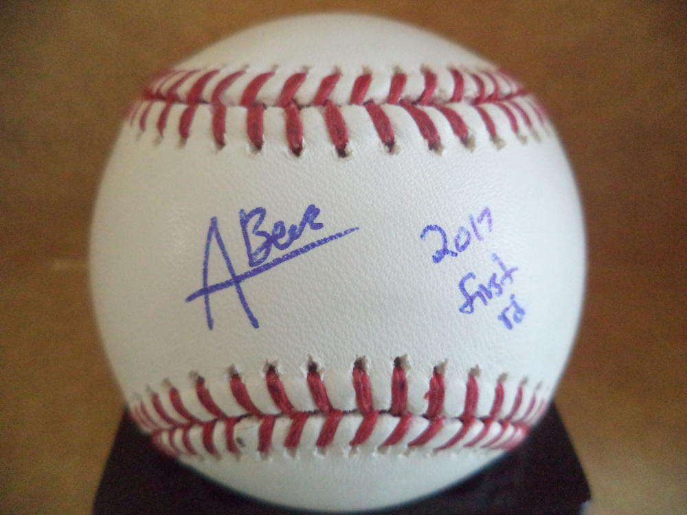 AUSTIN BECK 2017 1ST ROUND A'S SIGNATURE DEBUT SIGNED ML BASEBALL JSA SD38093