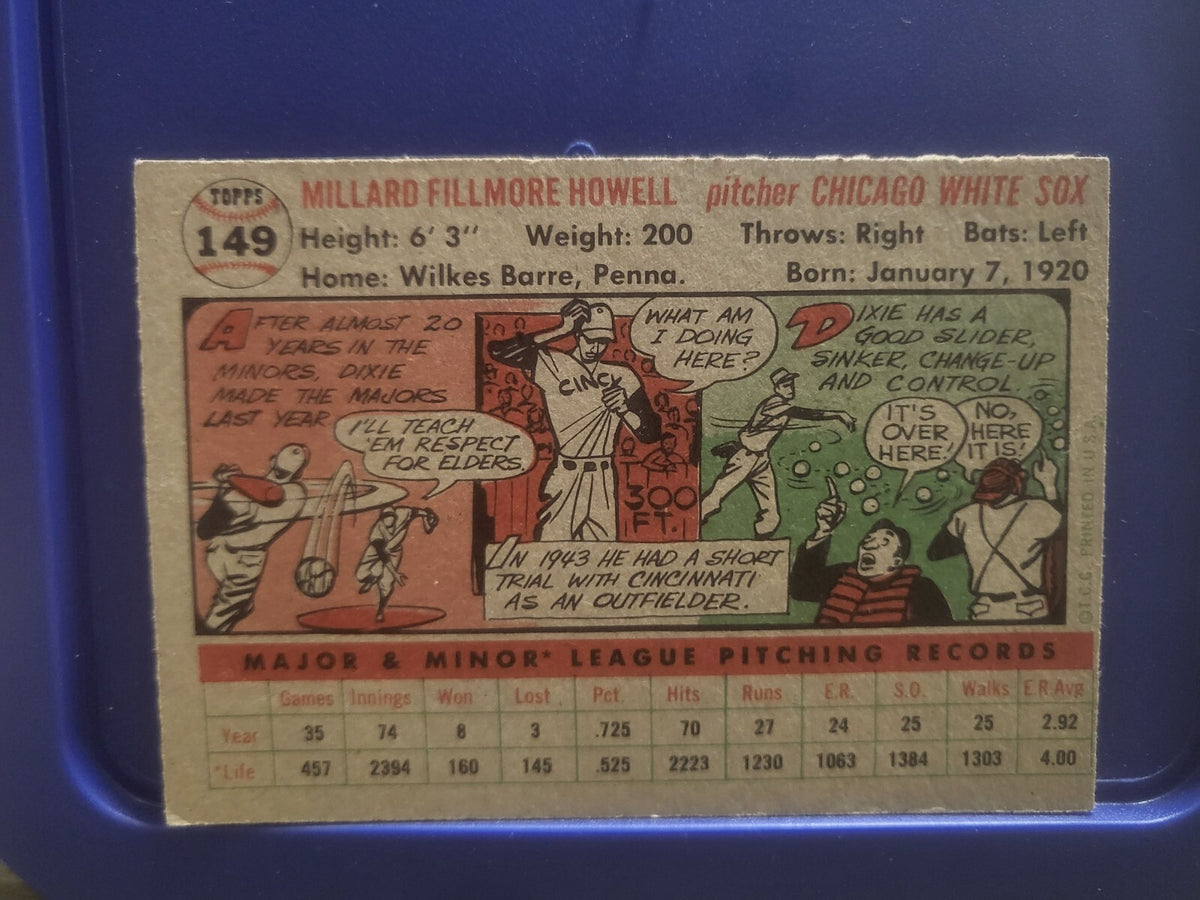 1956 TOPPS DIXIE HOWELL CHICAGO WHITE SOX #149 CARD VINTAGE