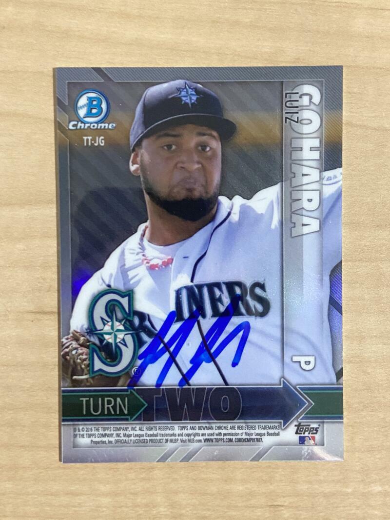 LUIZ GOHARA SEATTLE MARINERS SIGNED AUTOGRAPHED 2016 BOWMAN CARD #TT-JG W/COA