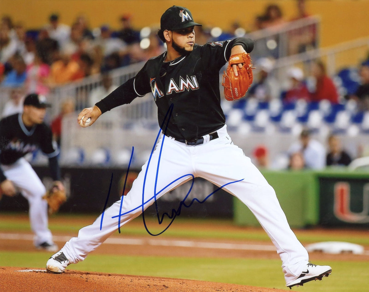 HENDERSON ALVAREZ MIAMI MARLINS HORIZONTAL AUTOGRAPHED SIGNED 8X10