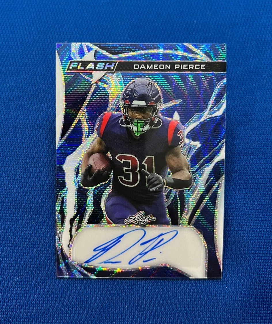 2023 LEAF FLASH DAMEON PIERCE HOUSTON TEXANS AUTO SIGNED CARD 4/4
