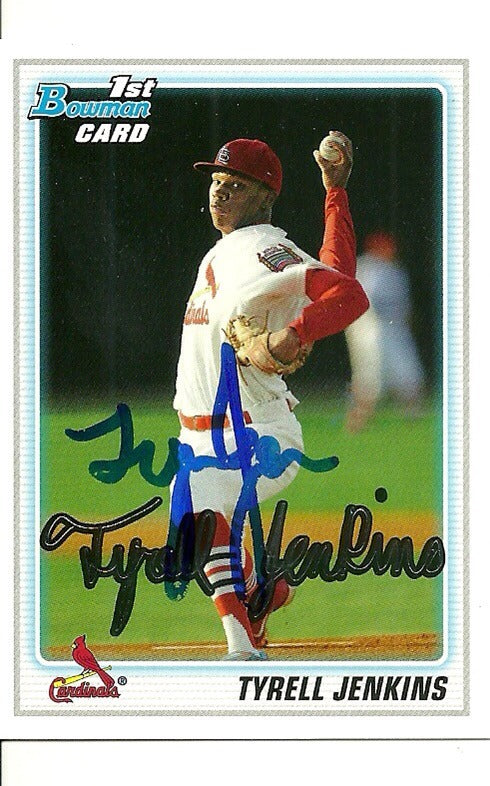 TYRELL JENKINS ST. LOUIS CARDINALS SIGNED AUTO 2010 TOPPS CARD #BDPP26 W/COA