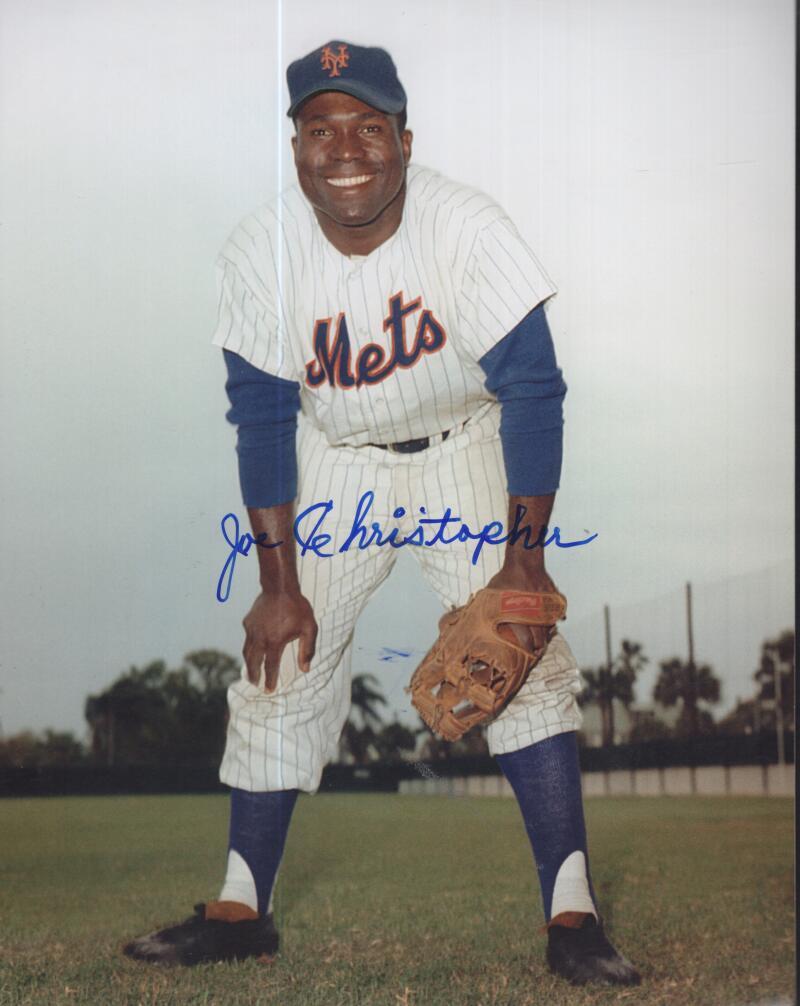 JOE CHRISTOPHER METS SIGNED AUTOGRAPHED 8X10 PHOTO W/ COA