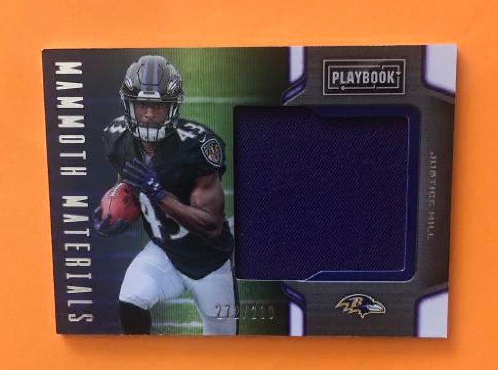 2019 PANINI PLAYBOOK JUSTICE HILL RAVENS MAMMOTH MATERIALS 272/299