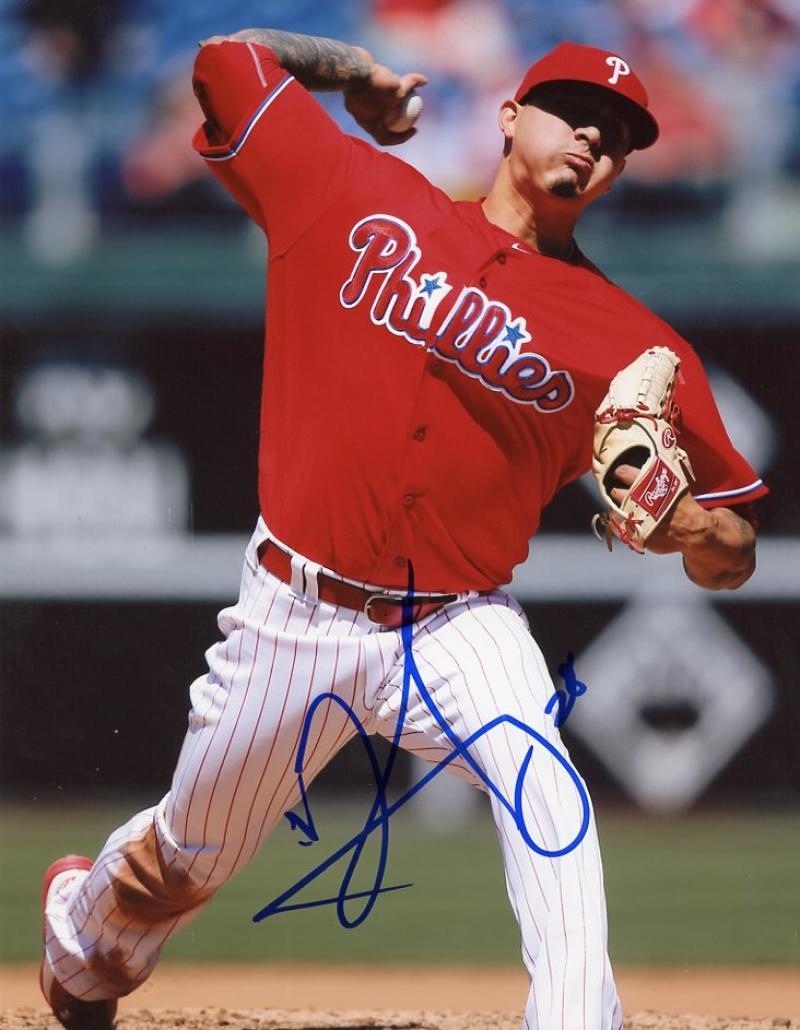 VINCENT VELASQUEZ PHILADELPHIA PHILLIES SIGNED AUTOGRAPHED 8X10 PHOTO W/COA
