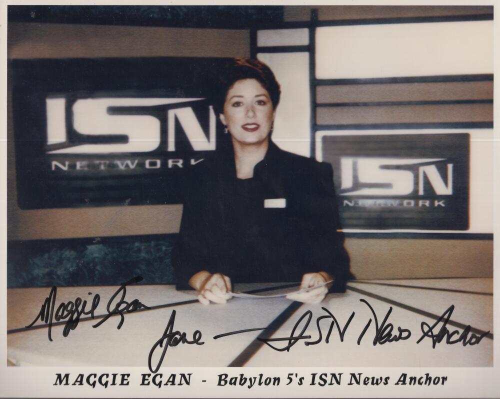 MAGGIE EGAN BAYLON 5 ISN NEWS ANCHOR SIGNED 8X10 PHOTO W/ COA
