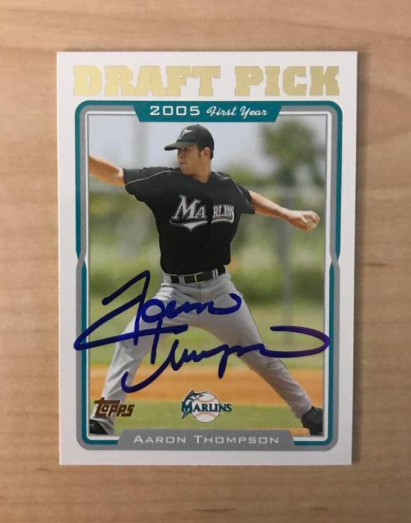 AARON THOMPSON FLORIDA MARLINS SIGNED AUTOGRAPHED 2006 TOPPS CARD #UH315 W/COA