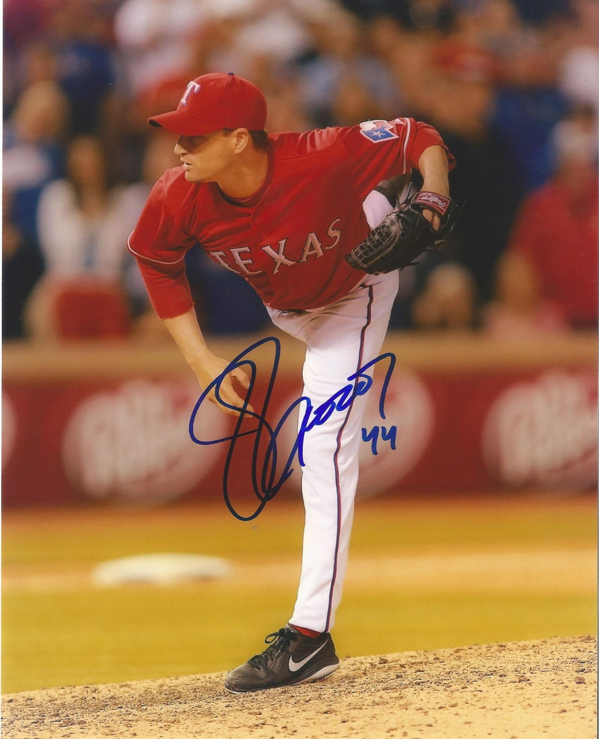 JASON FRASOR TEXAS RANGERS AUTOGRAPHED SIGNED ACTION 8X10 PHOTO W/COA