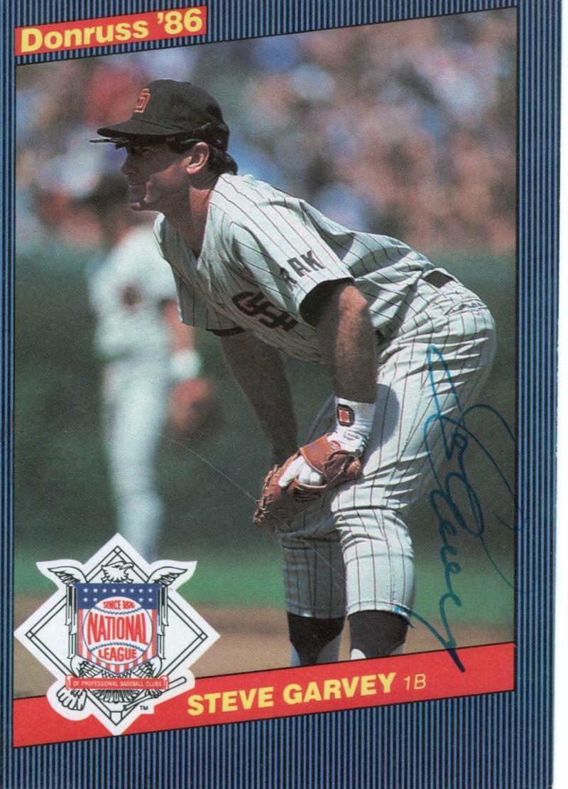 1986 DONRUSS BIG STEVE GARVEY PADRES #3 SIGNED AUTOGRAPHED W/ COA