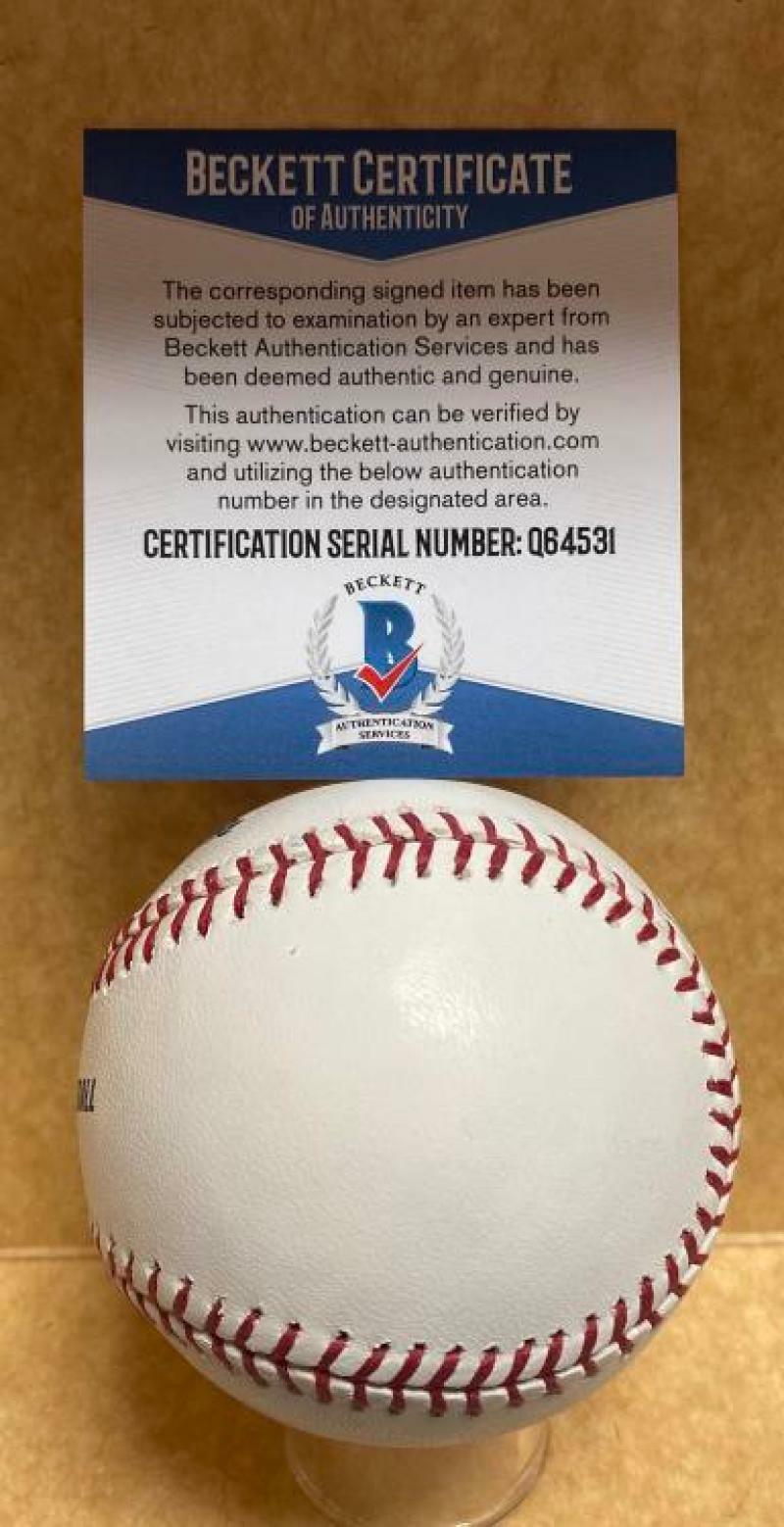 JOSE CONSTANZA ATLANTA BRAVES SIGNED AUTOGRAPHED M.L. BASEBALL BECKETT Q64531