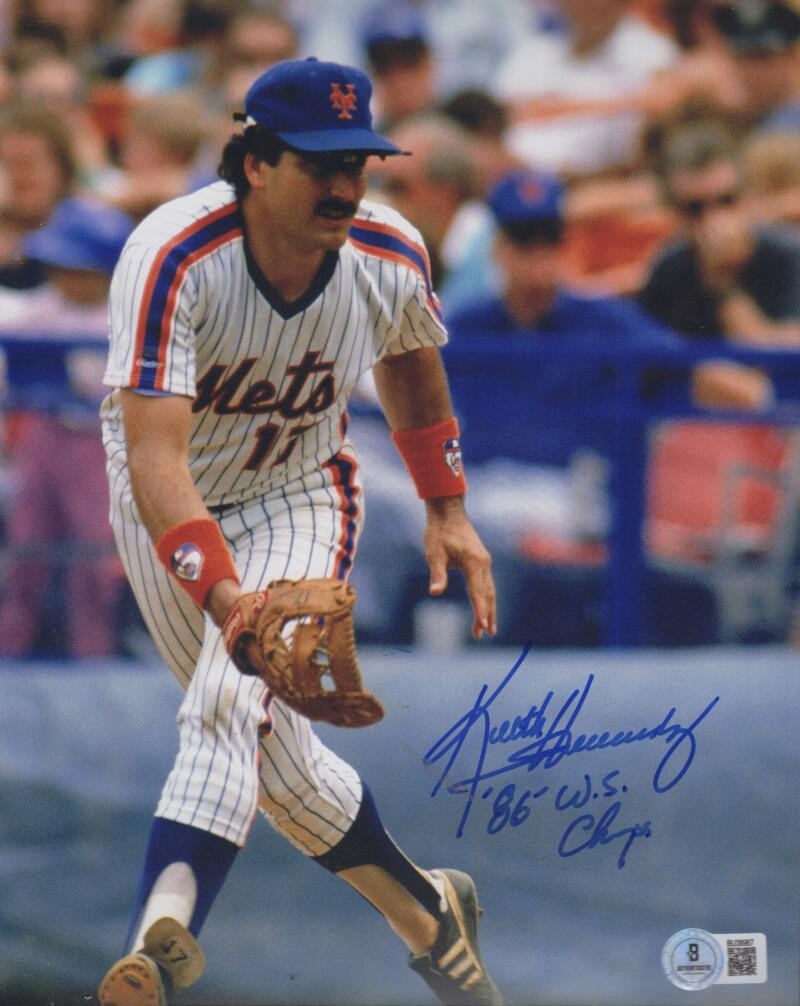 KEITH HERNANDEZ NEW YORK METS 86 WS CHAMPS SIGNED 8X10 PHOTO BECKETT AUTH
